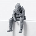 Sad Soldier Edge Sitter Figurine / Funny Gift Figure / Home Decor