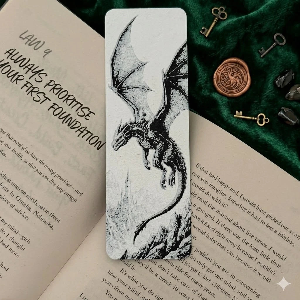 Mythical Dragon Bookmark | Textured Novelty Bookmark | Unique Gift