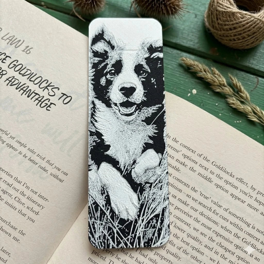 Border-Collie Bookmark | Textured Novelty Bookmark | Unique Gift