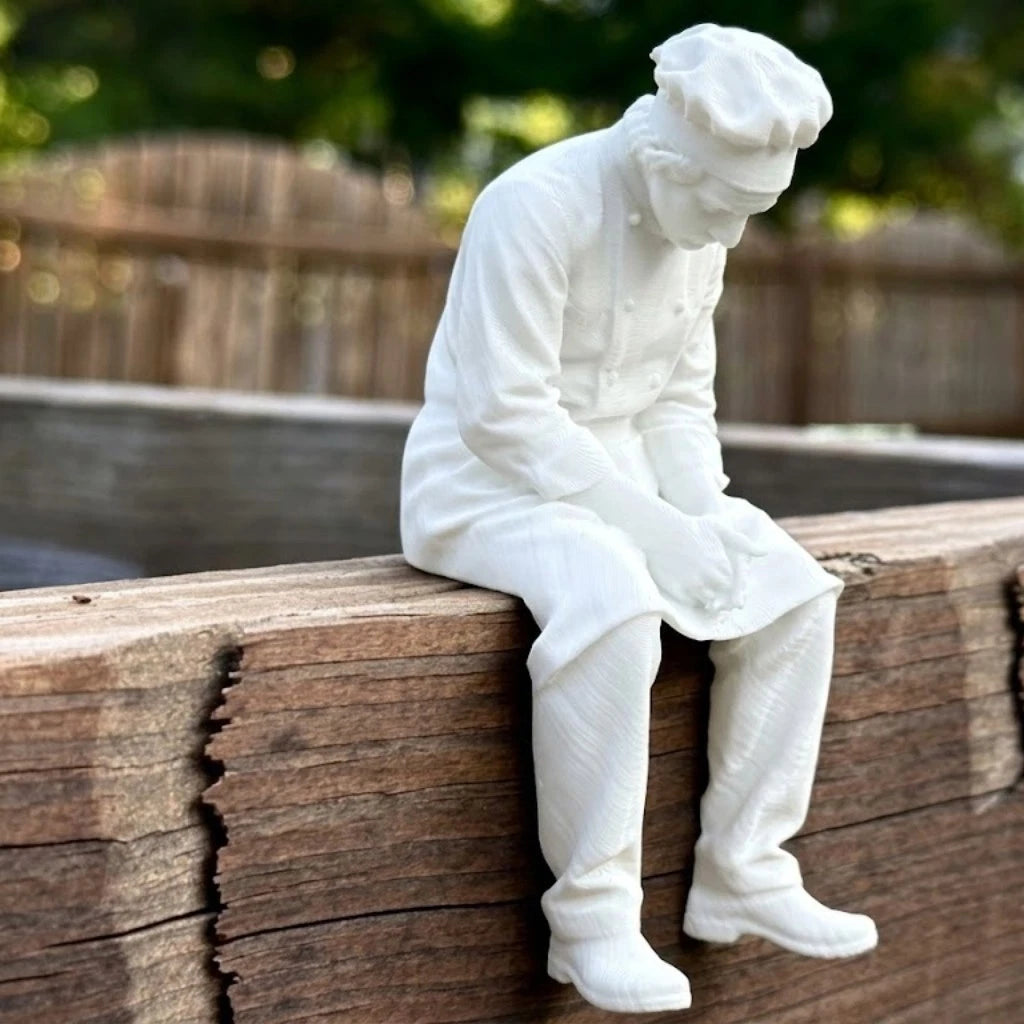 Sad Chef Edge Sitter Figurine / Gift Figure / Home Decor