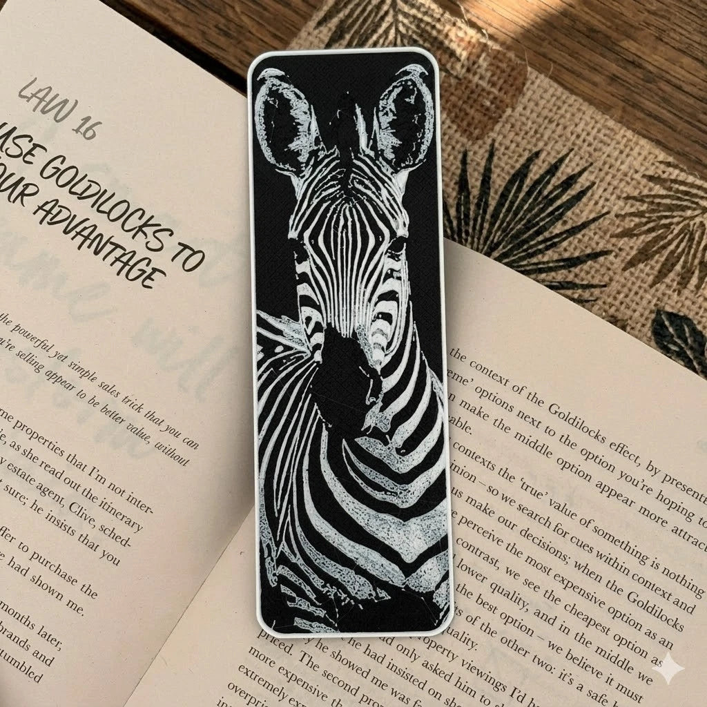 Zebra Bookmark | Textured Novelty Bookmark | Unique Gift