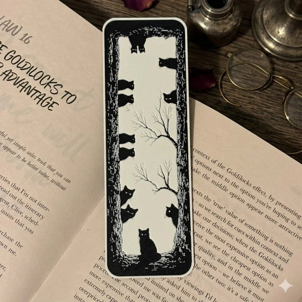 Graveyard Cats Bookmark | Textured Novelty Bookmark | Unique Gift