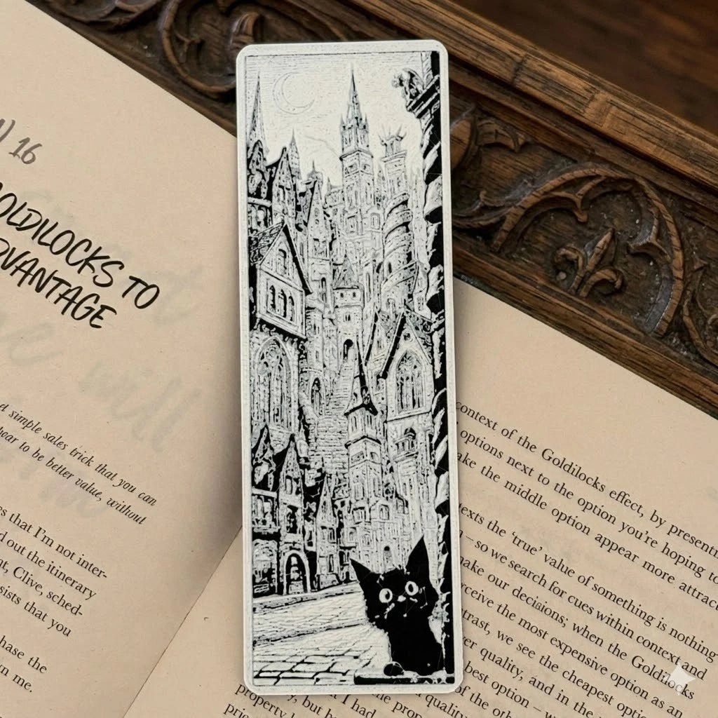 City Cat Bookmark | Textured Novelty Bookmark | Unique Gift
