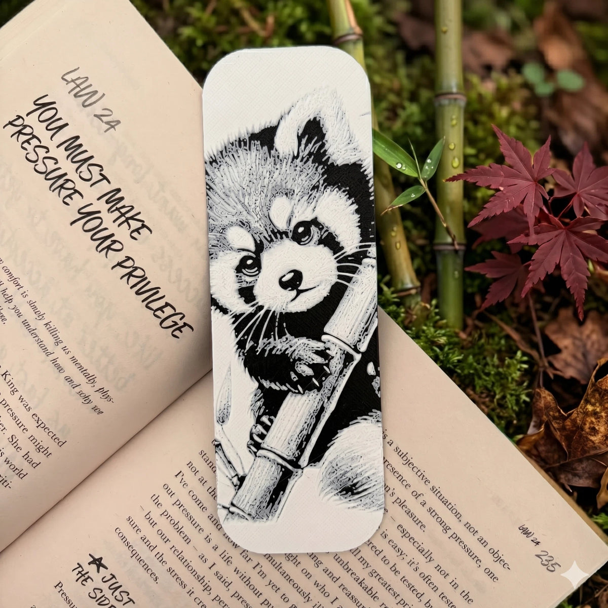 Red Panda Bookmark | Textured Novelty Bookmark | Unique Gift