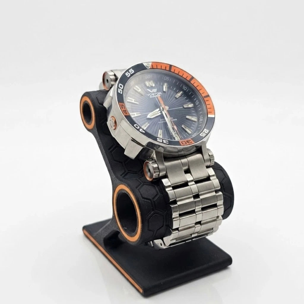Modern Watch Display Stand – Minimal Time Piece Holder -Changeable Accent Colour