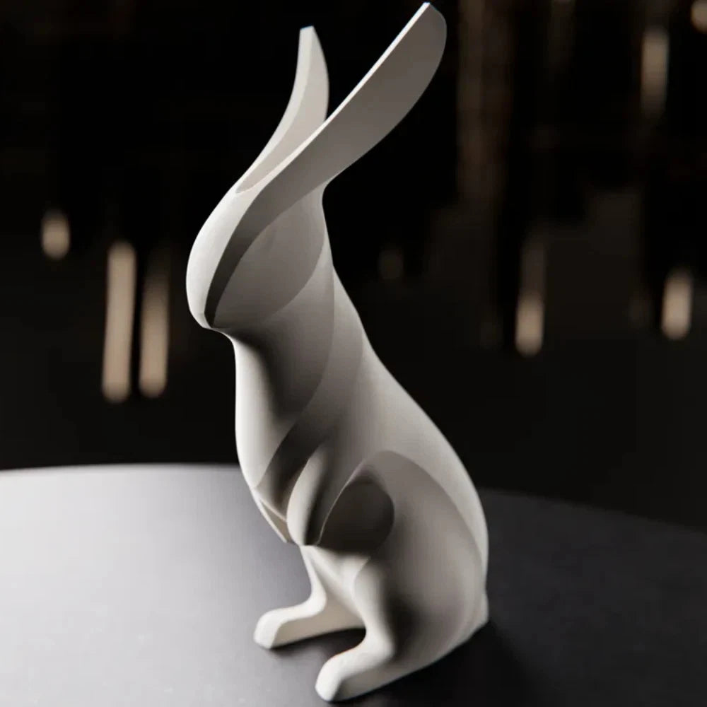 Minimalist Rabbit Sculpture - Modern Art Decor - Animal Home Decoration