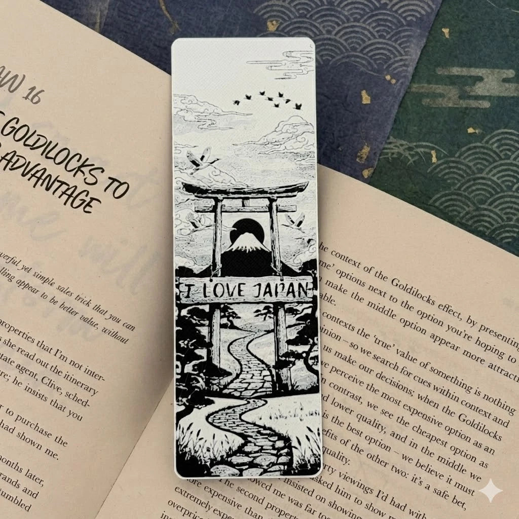 I Love Japan Bookmark | Textured Novelty Bookmark | Unique Gift
