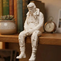 Sad WWII Fighter Pilot Edge Sitter Figurine / Funny Gift Figure / Home Decor