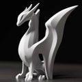 Minimalist Dragon Sculpture - Modern Art Decor - Animal Home Decoration