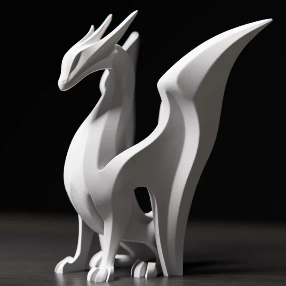 Minimalist Dragon Sculpture - Modern Art Decor - Animal Home Decoration