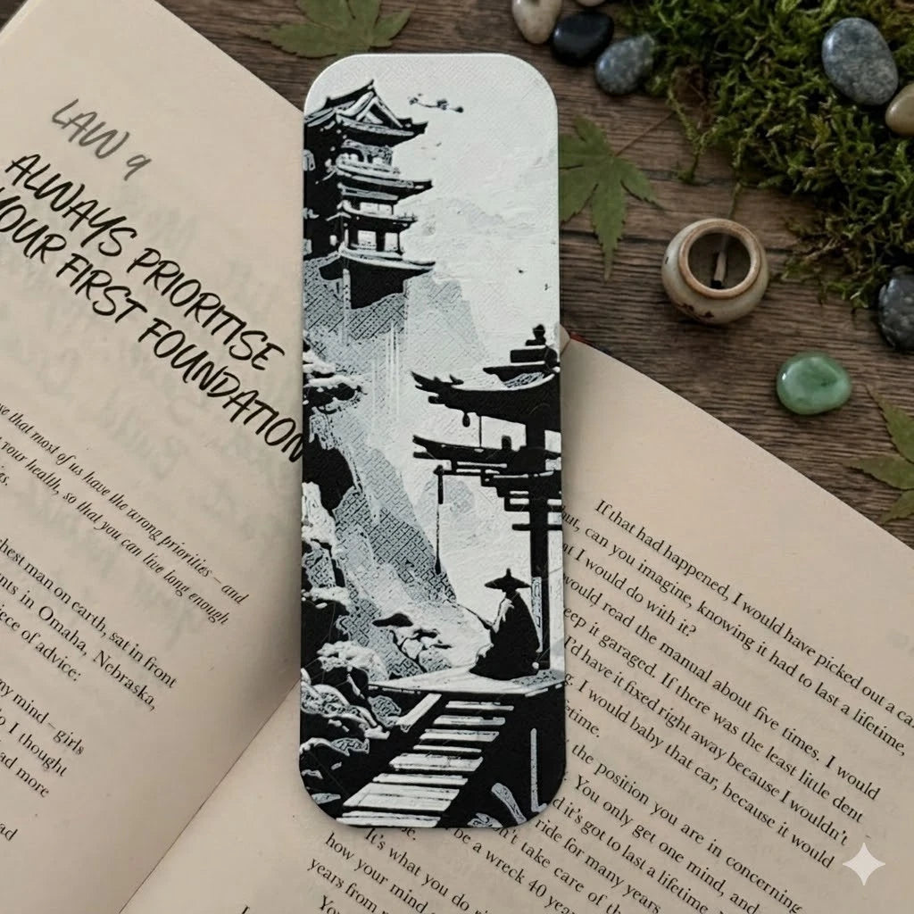Japanese Monk Bookmark | Textured Novelty Bookmark | Unique Gift