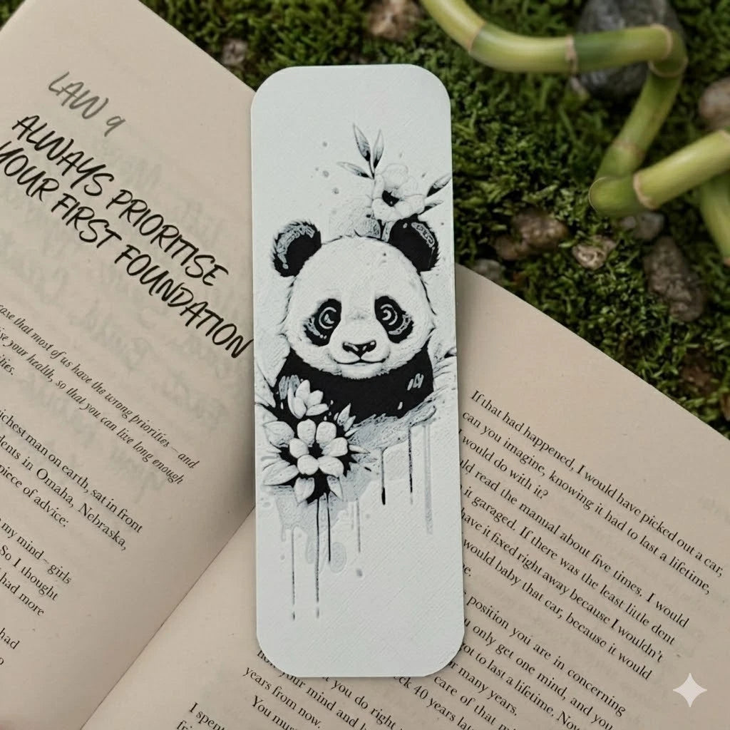 Panda Bookmark | Textured Novelty Bookmark | Unique Gift