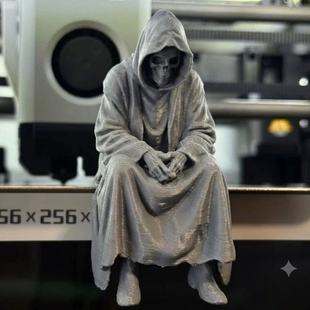 Sad Grim Reaper edge sitter figurine / Home Decor / Gift Figure