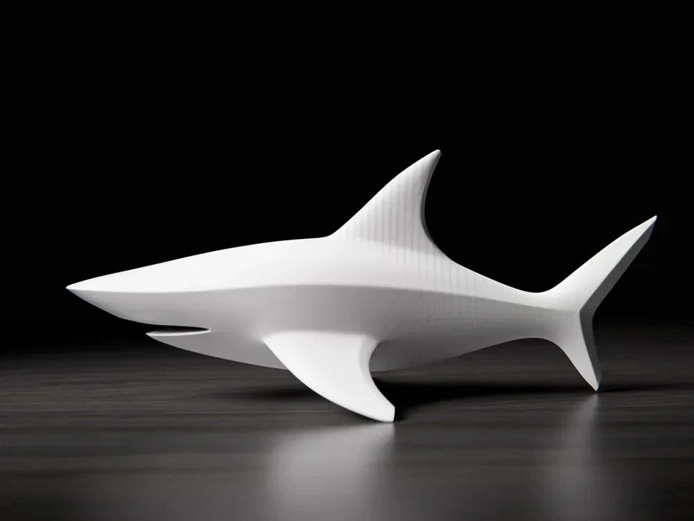 Minimalist Shark Sculpture - Modern Art Decor - Animal Home Decoration