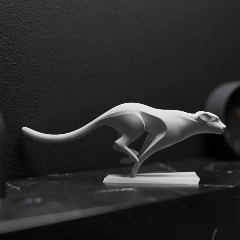 Minimalist Cheetah Sculpture - Modern Art Decor - Minimalist Home Decoration