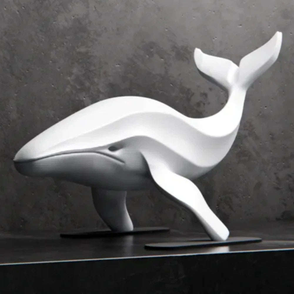 Minimalist Whale Sculpture - Modern Art Decor - Minimalist Home Decoration