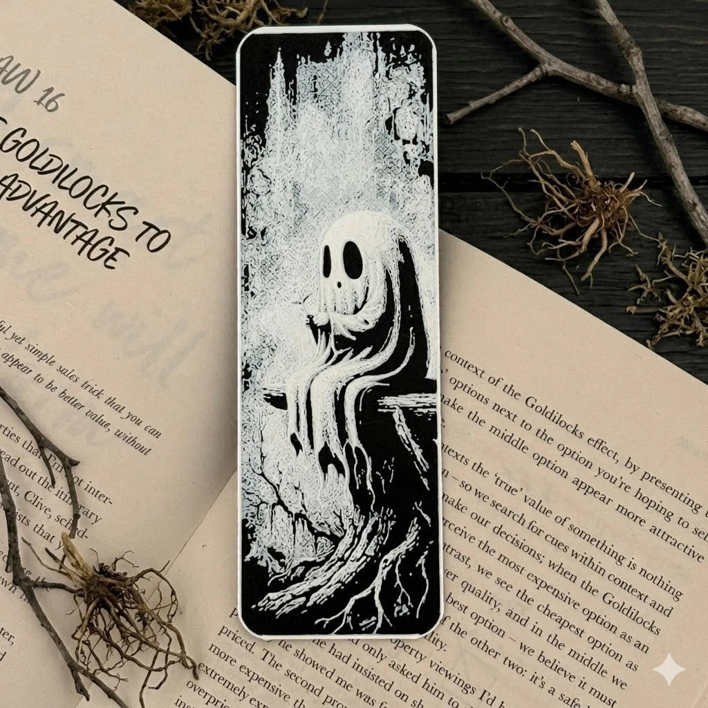 Ghost Bookmark | Textured Novelty Bookmark | Unique Gift