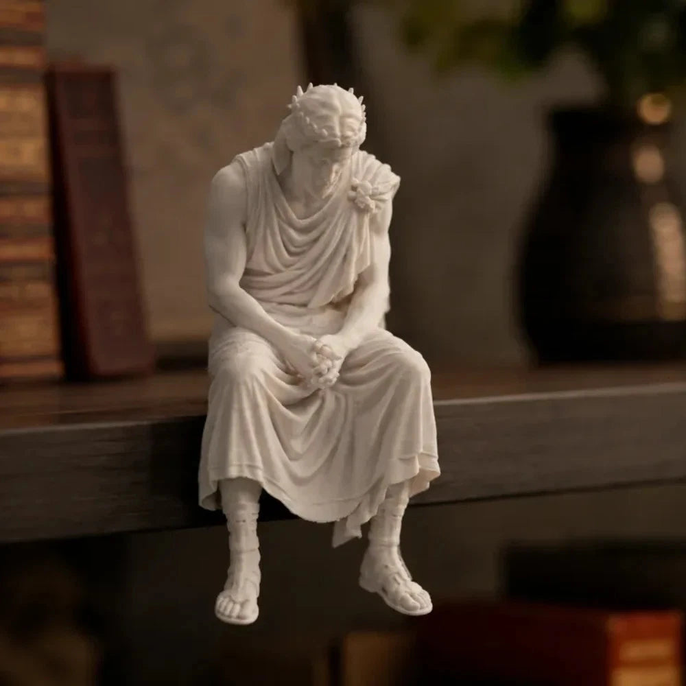 Sad Greek God Hades edge sitter figurine  / Gift Figure