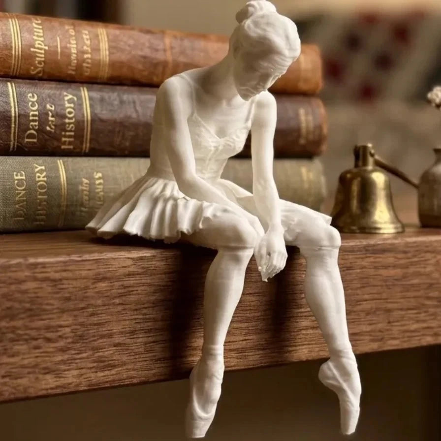 Sad Ballerina Edge Sitter Figurine / Gift Figure / Home Decor